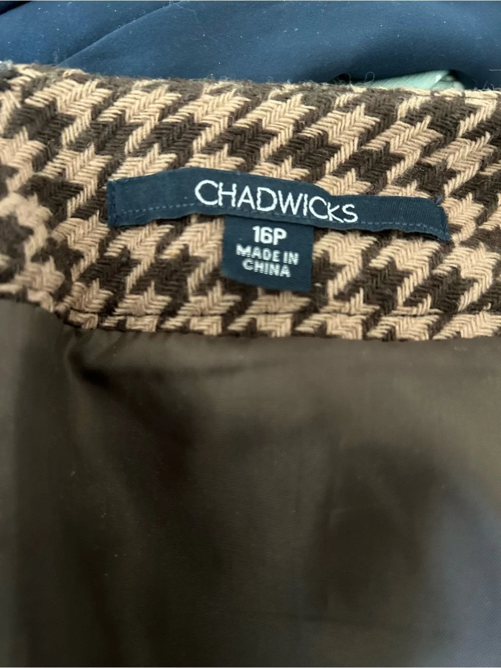 Chadwicks Houndstooth Pencil Skirt in Brown and Cream